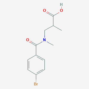 molecular formula C12H14BrNO3 B14903118 3-(4-Bromo-n-methylbenzamido)-2-methylpropanoic acid 