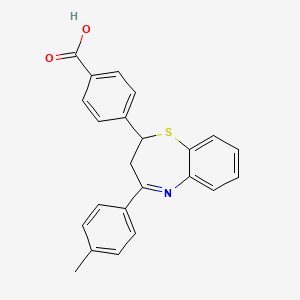 4-[4-(4-Methylphenyl)-2,3-dihydro-1,5-benzothiazepin-2-yl]benzoic acid