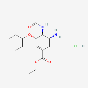 (3S,4S,5R)-Ethyl 4-acetamido-5-amino-3-(pentan-3-yloxy)cyclohex-1-enecarboxylate Hydrochloride (Oseltamivir Impurity pound(c)