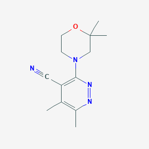 molecular formula C13H18N4O B14903253 3-(2,2-Dimethylmorpholino)-5,6-dimethylpyridazine-4-carbonitrile 