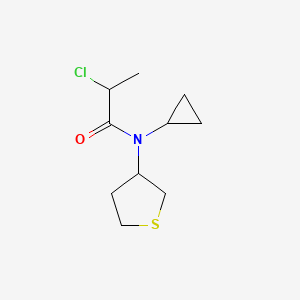 molecular formula C10H16ClNOS B1490327 2-chloro-N-cyclopropyl-N-(tetrahydrothiophen-3-yl)propanamide CAS No. 2098000-09-8