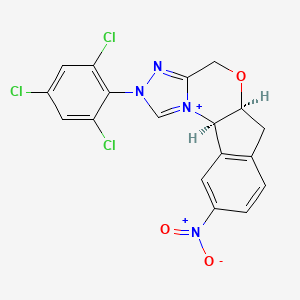 (5AS,10bR)-9-nitro-2-(2,4,6-trichlorophenyl)-5a,10b-dihydro-4H,6H-indeno[2,1-b][1,2,4]triazolo[4,3-d][1,4]oxazin-2-ium