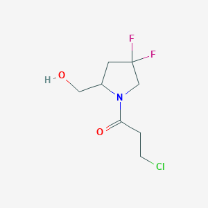 molecular formula C8H12ClF2NO2 B1490328 3-氯-1-(4,4-二氟-2-(羟甲基)吡咯烷-1-基)丙烷-1-酮 CAS No. 2090295-99-9