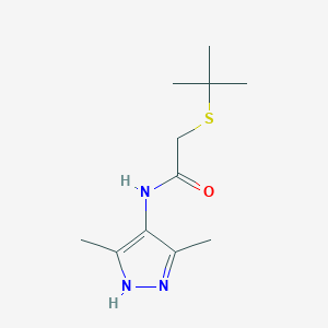 molecular formula C11H19N3OS B14903296 2-(Tert-butylthio)-N-(3,5-dimethyl-1h-pyrazol-4-yl)acetamide 