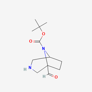 molecular formula C12H20N2O3 B14903333 tert-Butyl 1-formyl-3,8-diazabicyclo[3.2.1]octane-8-carboxylate 