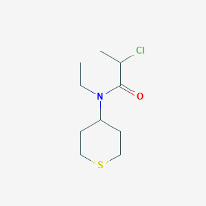 molecular formula C10H18ClNOS B1490336 2-chloro-N-ethyl-N-(tetrahydro-2H-thiopyran-4-yl)propanamide CAS No. 2092547-54-9