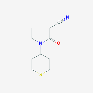molecular formula C10H16N2OS B1490337 2-cyano-N-ethyl-N-(tetrahydro-2H-thiopyran-4-yl)acetamide CAS No. 2098043-83-3