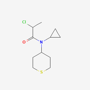 molecular formula C11H18ClNOS B1490339 2-chloro-N-cyclopropyl-N-(tetrahydro-2H-thiopyran-4-yl)propanamide CAS No. 2092723-94-7