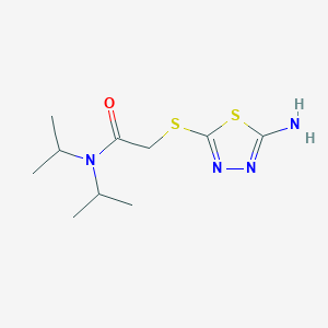 molecular formula C10H18N4OS2 B14903417 2-((5-Amino-1,3,4-thiadiazol-2-yl)thio)-N,N-diisopropylacetamide 