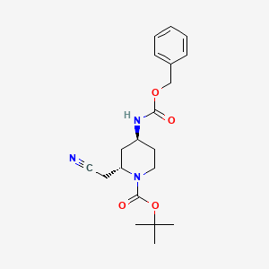 tert-Butyl (2S,4S)-4-(((benzyloxy)carbonyl)amino)-2-(cyanomethyl)piperidine-1-carboxylate