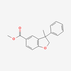 molecular formula C17H16O3 B14903463 Methyl 3-methyl-3-phenyl-2,3-dihydrobenzofuran-5-carboxylate 