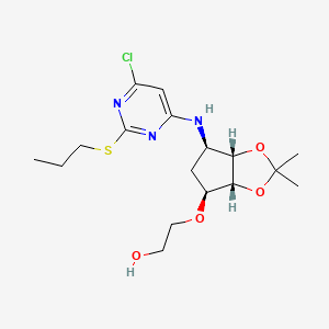 2-(((3AR,4S,6R,6aS)-6-((6-chloro-2-(propylthio)pyrimidin-4-yl)amino)-2,2-dimethyltetrahydro-4H-cyclopenta[d][1,3]dioxol-4-yl)oxy)ethan-1-ol