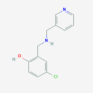 molecular formula C13H13ClN2O B14903515 4-Chloro-2-{[(pyridin-3-ylmethyl)amino]methyl}phenol 