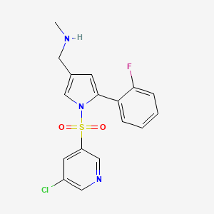 molecular formula C17H15ClFN3O2S B14903532 1-(1-((5-Chloropyridin-3-yl)sulfonyl)-5-(2-fluorophenyl)-1H-pyrrol-3-yl)-N-methylmethanamine 