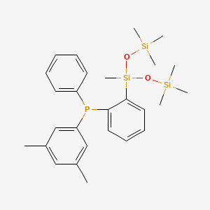 molecular formula C27H39O2PSi3 B14903616 (3,5-Dimethylphenyl)(2-(1,1,1,3,5,5,5-heptamethyltrisiloxan-3-yl)phenyl)(phenyl)phosphane 