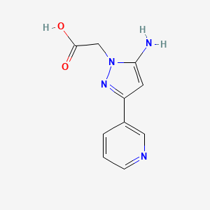 molecular formula C10H10N4O2 B1490362 2-(5-amino-3-(pyridin-3-yl)-1H-pyrazol-1-yl)acetic acid CAS No. 2098140-45-3