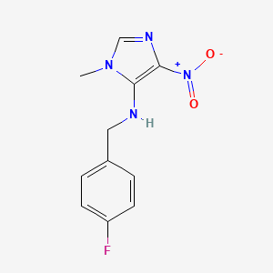 molecular formula C11H11FN4O2 B14903632 n-(4-Fluorobenzyl)-1-methyl-4-nitro-1h-imidazol-5-amine 