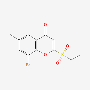 molecular formula C12H11BrO4S B14903659 8-Bromo-2-(ethylsulfonyl)-6-methyl-4H-chromen-4-one 