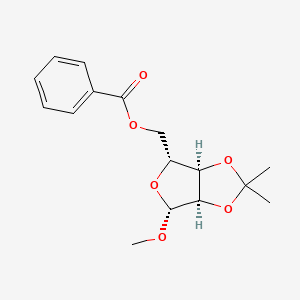 molecular formula C16H20O6 B14903686 ((3aR,4R,6R,6aR)-6-Methoxy-2,2-dimethyltetrahydrofuro[3,4-d][1,3]dioxol-4-yl)methyl benzoate 