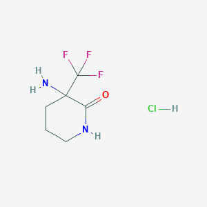 molecular formula C6H10ClF3N2O B14903691 3-Amino-3-(trifluoromethyl)piperidin-2-one hydrochloride 