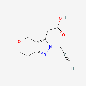 molecular formula C11H12N2O3 B1490370 2-(2-(Prop-2-yn-1-yl)-2,4,6,7-tetrahydropyrano[4,3-c]pyrazol-3-yl)acetic acid CAS No. 2092097-53-3