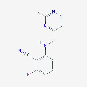 molecular formula C13H11FN4 B14903706 2-Fluoro-6-(((2-methylpyrimidin-4-yl)methyl)amino)benzonitrile 