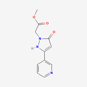 molecular formula C11H11N3O3 B1490372 methyl 2-(5-hydroxy-3-(pyridin-3-yl)-1H-pyrazol-1-yl)acetate CAS No. 2097952-76-4