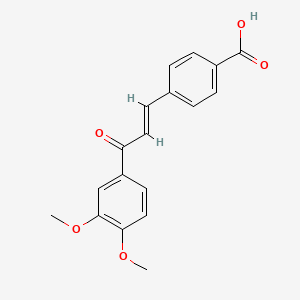 molecular formula C18H16O5 B14903735 4-[(E)-3-(3,4-dimethoxyphenyl)-3-oxo-prop-1-enyl]benzoic acid 