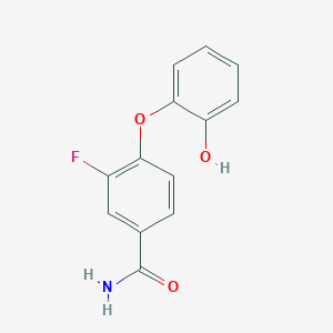 molecular formula C13H10FNO3 B14903775 3-Fluoro-4-(2-hydroxyphenoxy)benzamide 