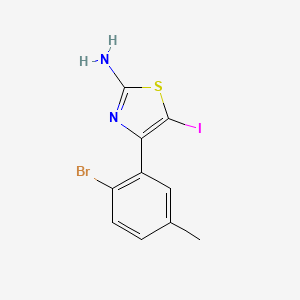 molecular formula C10H8BrIN2S B14903791 4-(2-Bromo-5-methylphenyl)-5-iodothiazol-2-amine 