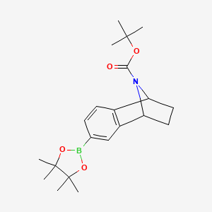 molecular formula C21H30BNO4 B14903792 tert-Butyl 6-(4,4,5,5-tetramethyl-1,3,2-dioxaborolan-2-yl)-1,2,3,4-tetrahydro-1,4-epiminonaphthalene-9-carboxylate 