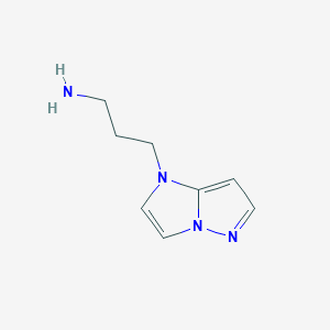 molecular formula C8H12N4 B1490389 3-(1H-imidazo[1,2-b]pyrazol-1-yl)propan-1-amine CAS No. 2092706-68-6