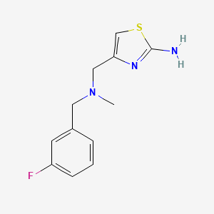 molecular formula C12H14FN3S B14903890 4-(((3-Fluorobenzyl)(methyl)amino)methyl)thiazol-2-amine 