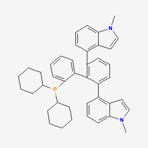 molecular formula C42H45N2P B14903897 4,4'-(2'-(Dicyclohexylphosphanyl)-[1,1'-biphenyl]-2,6-diyl)bis(1-methyl-1H-indole) 