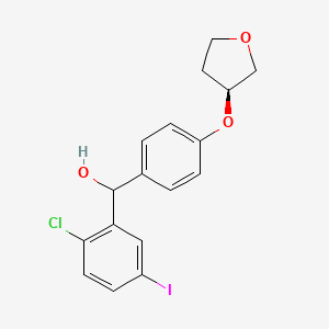 molecular formula C17H16ClIO3 B14903901 (2-Chloro-5-iodophenyl)(4-(((S)-tetrahydrofuran-3-yl)oxy)phenyl)methanol 