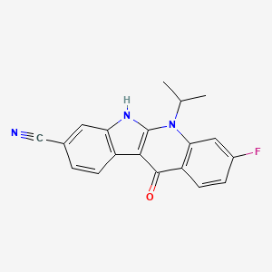 molecular formula C19H14FN3O B14903906 3-Fluoro-5-isopropyl-11-oxo-6,11-dihydro-5H-indolo[2,3-b]quinoline-8-carbonitrile 