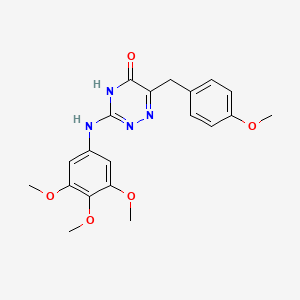 molecular formula C20H22N4O5 B14903927 6-(4-Methoxybenzyl)-3-[(3,4,5-trimethoxyphenyl)amino]-1,2,4-triazin-5-ol 