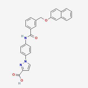 molecular formula C28H21N3O4 B14903938 1-{4-[({3-[(naphthalen-2-yloxy)methyl]phenyl}carbonyl)amino]phenyl}-1H-pyrazole-3-carboxylic acid 