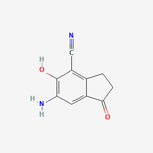 molecular formula C10H8N2O2 B14903975 6-Amino-5-hydroxy-1-oxo-2,3-dihydro-1H-indene-4-carbonitrile 