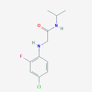 molecular formula C11H14ClFN2O B14903979 2-((4-Chloro-2-fluorophenyl)amino)-N-isopropylacetamide 