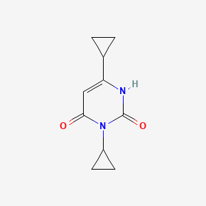 molecular formula C10H12N2O2 B1490398 3,6-Dicyclopropyl-1,2,3,4-tetrahydropyrimidine-2,4-dione CAS No. 2098141-68-3