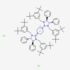 molecular formula C94H124Cl2N6 B14904005 (4S,4'S,5S,5'S)-2,2'-(Piperazine-1,4-diyl)bis(1,3-bis(3,5-di-tert-butylbenzyl)-4,5-diphenyl-4,5-dihydro-1H-imidazol-3-ium) chloride 