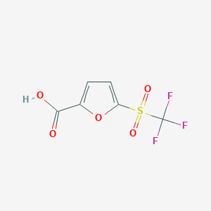 molecular formula C6H3F3O5S B14904018 5-((Trifluoromethyl)sulfonyl)furan-2-carboxylic acid 