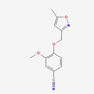 molecular formula C13H12N2O3 B14904032 3-Methoxy-4-((5-methylisoxazol-3-yl)methoxy)benzonitrile 