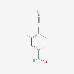 molecular formula C9H5ClO B14904095 3-Chloro-4-ethynylbenzaldehyde 