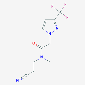 molecular formula C10H11F3N4O B14904159 n-(2-Cyanoethyl)-N-methyl-2-(3-(trifluoromethyl)-1h-pyrazol-1-yl)acetamide 