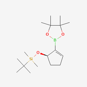 molecular formula C17H33BO3Si B14904209 (R)-tert-Butyldimethyl((2-(4,4,5,5-tetramethyl-1,3,2-dioxaborolan-2-yl)cyclopent-2-en-1-yl)oxy)silane 