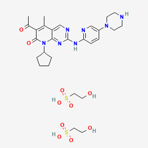 6-Acetyl-8-cyclopentyl-5-methyl-2-((5-(piperazin-1-yl)pyridin-2-yl)amino)pyrido[2,3-d]pyrimidin-7(8H)-one bis(2-hydroxyethanesulfonate)