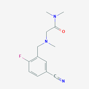 molecular formula C13H16FN3O B14904250 2-((5-Cyano-2-fluorobenzyl)(methyl)amino)-N,N-dimethylacetamide 