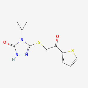 4-Cyclopropyl-5-((2-oxo-2-(thiophen-2-yl)ethyl)thio)-2,4-dihydro-3h-1,2,4-triazol-3-one